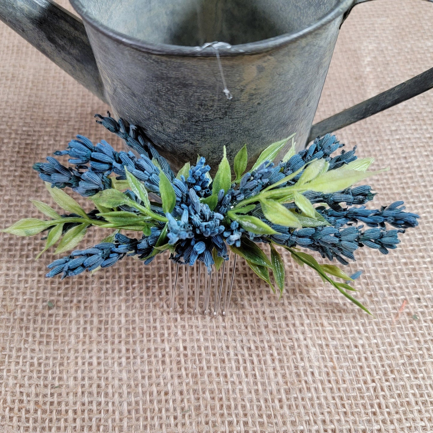 Preserved Lavender And Hair Comb For Weddings, Bridal Hair Clip, Boho Bridal Hair Pins, Dried Flower Comb, Greenery For Bridal Hair