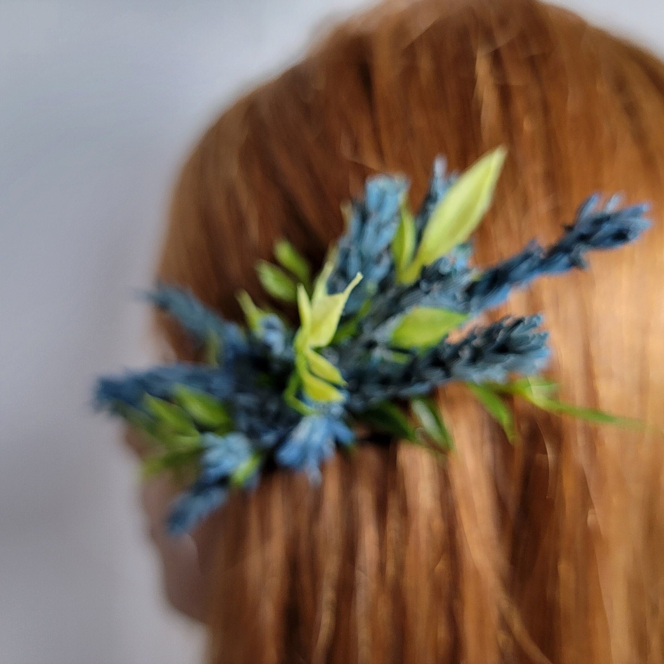 Preserved Lavender And Hair Comb For Weddings, Bridal Hair Clip, Boho Bridal Hair Pins, Dried Flower Comb, Greenery For Bridal Hair