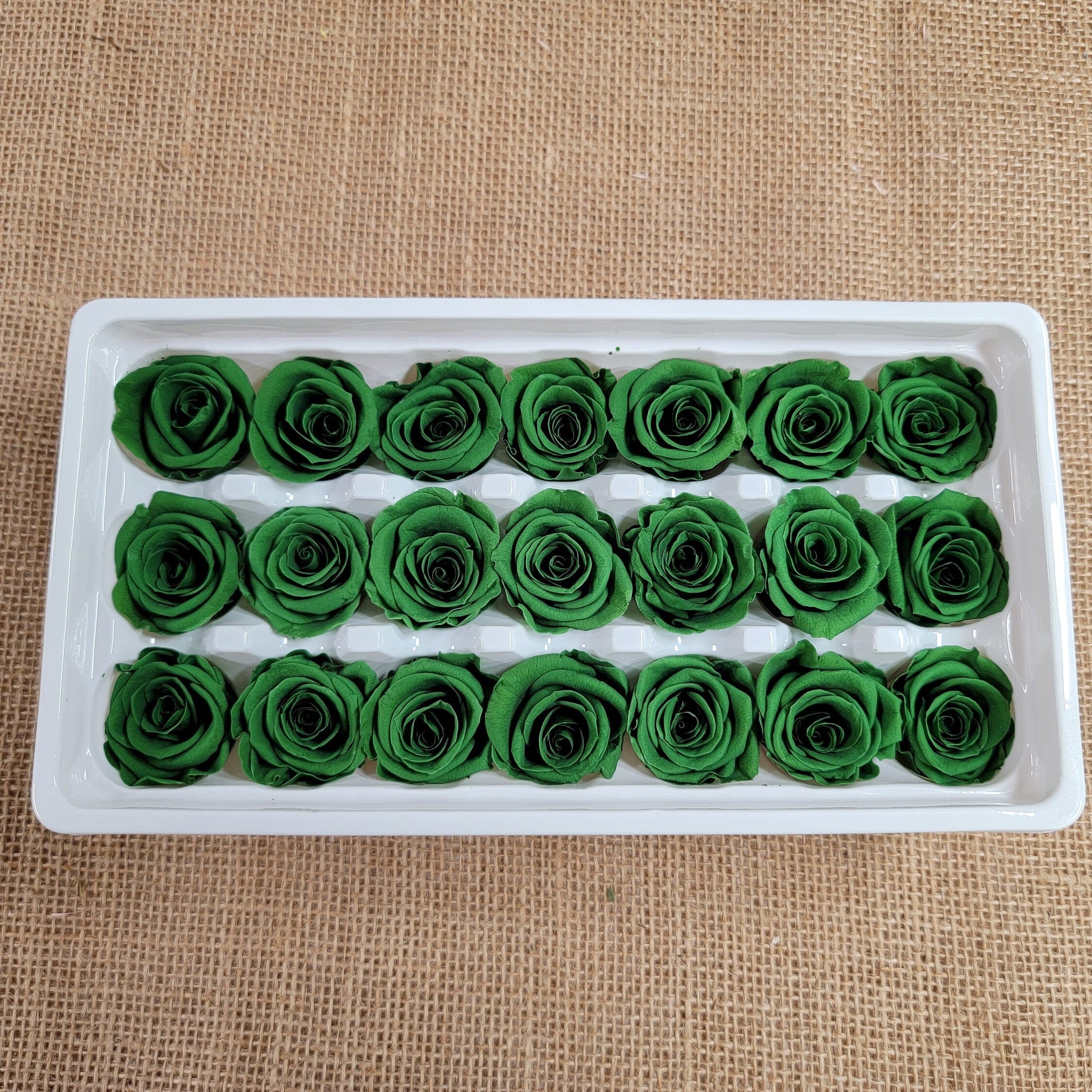 Dark Green Preserved Roses: Wedding & Prom Bouquet (21 Pack)