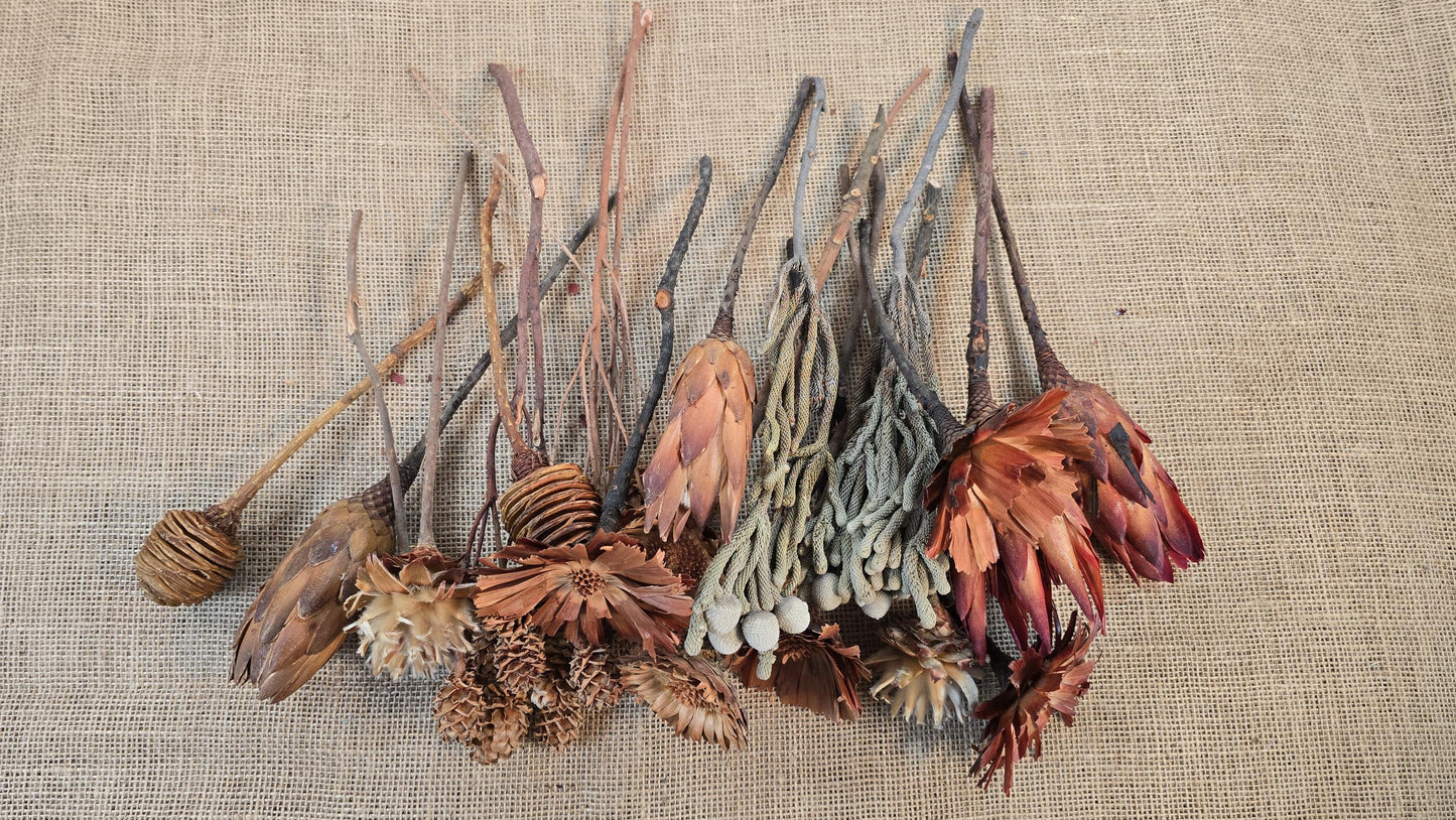 Exotic Dried Flower Bouquet, Natural Floral Arrangement