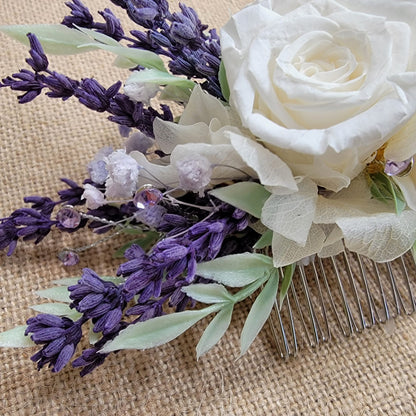 Dried flower hair comb for wedding/ prom