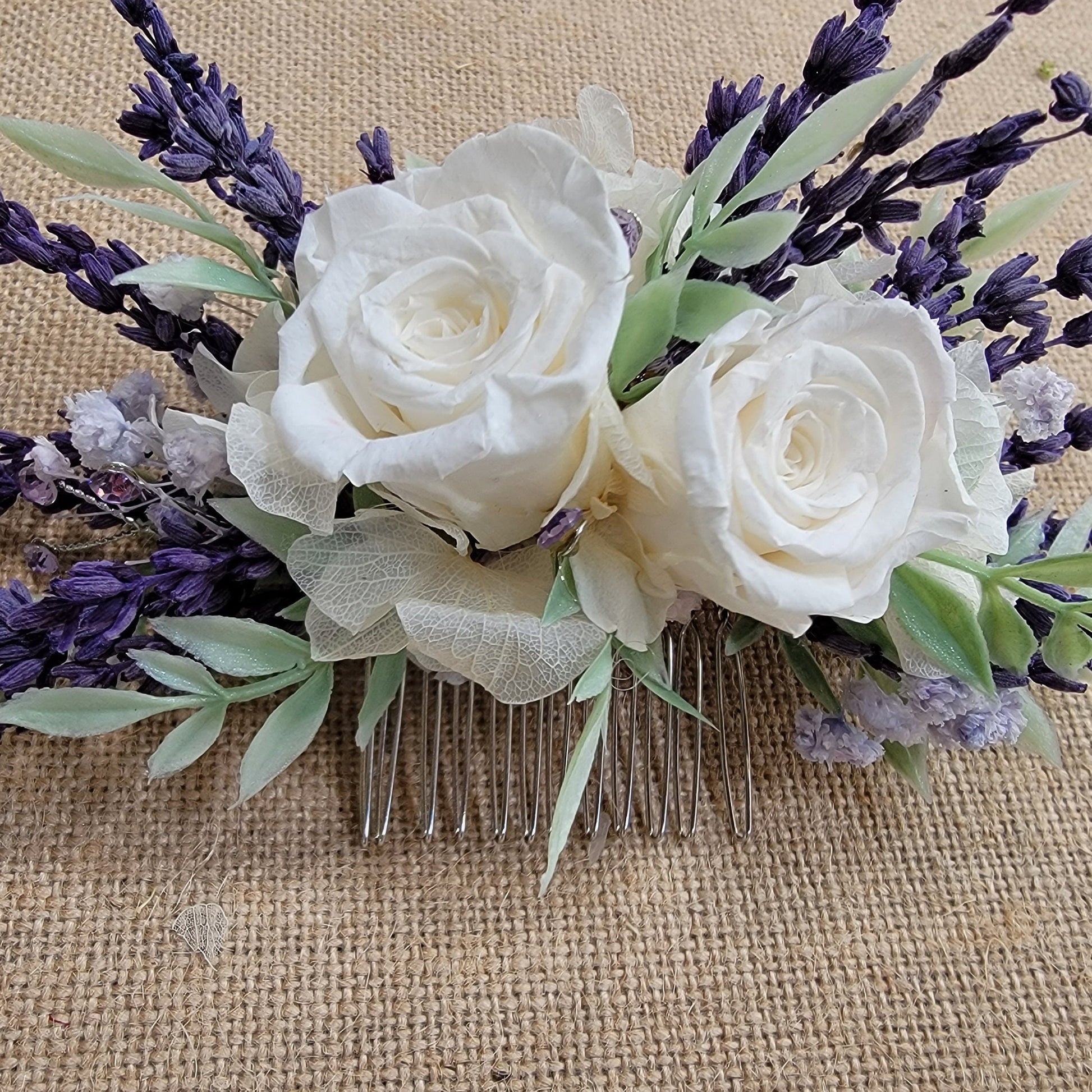 Dried flower hair comb for wedding/ prom