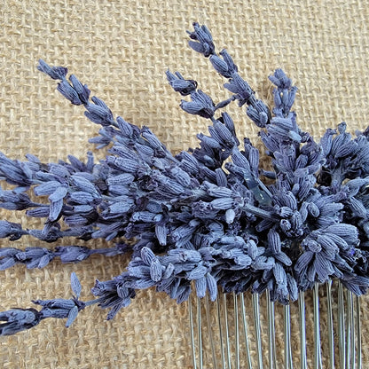 Preserved Lavender Hair Comb: Boho Wedding Bridal Hair Accessory