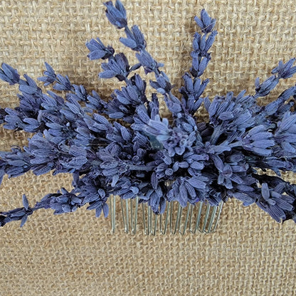 Preserved Lavender Hair Comb: Boho Wedding Bridal Hair Accessory