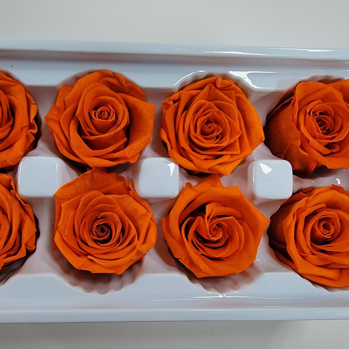 8Pcs Preserved Orange Roses - Rose Heads - Halloween Decor - Dried Orange Roses - Fall Wedding Flowers - Faux Rose Bush