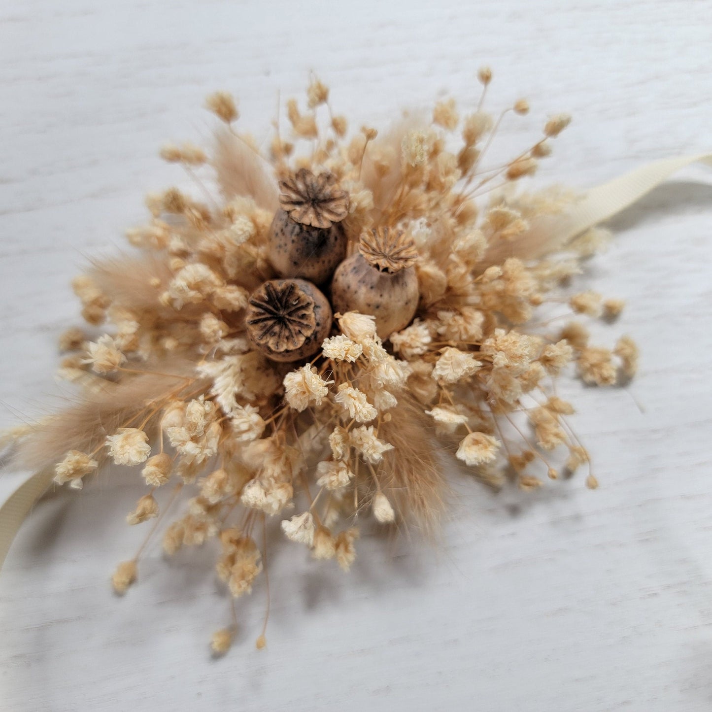 preserved Dried flower wrist corsage. boutonnier for wedding/ prom