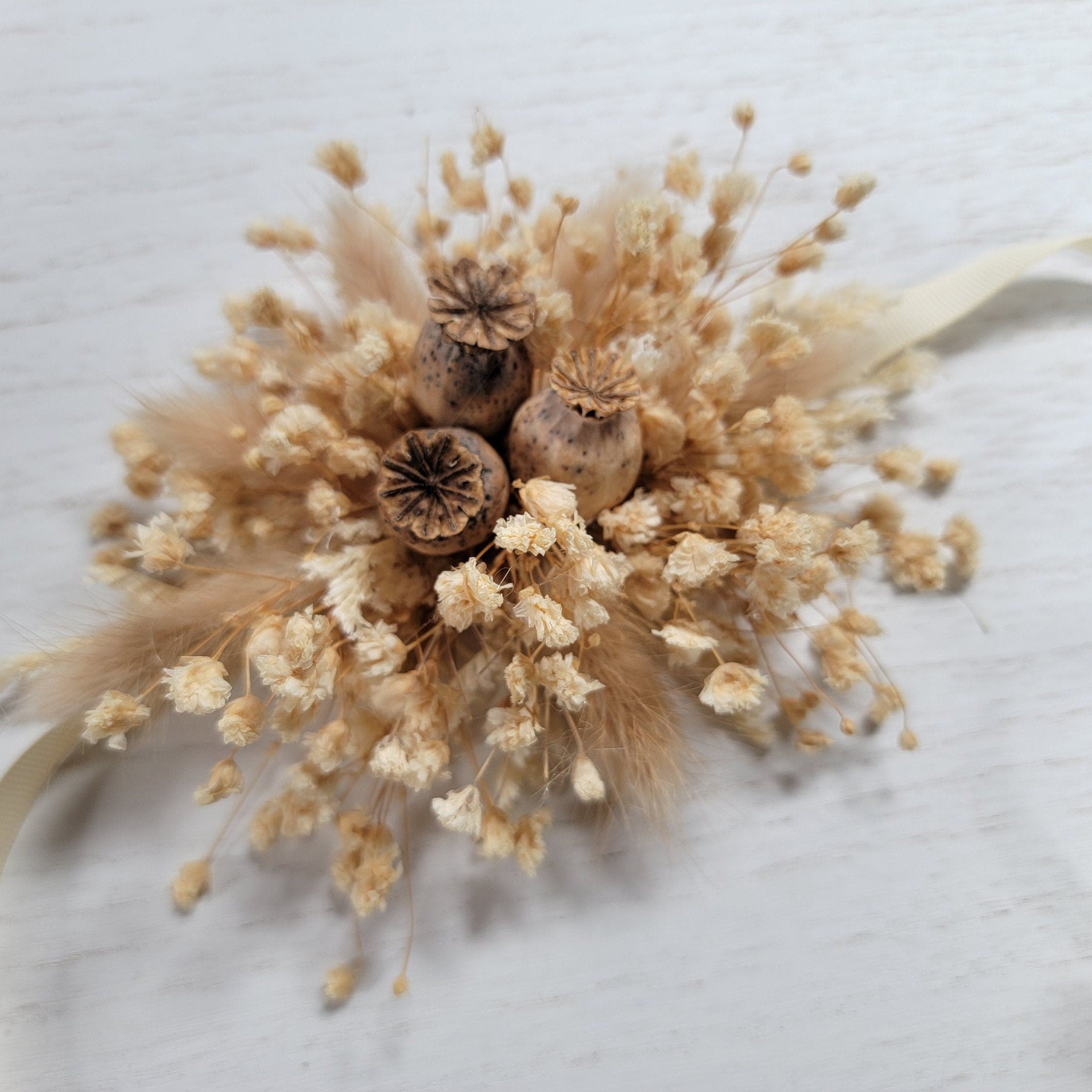 preserved Dried flower wrist corsage. boutonnier for wedding/ prom