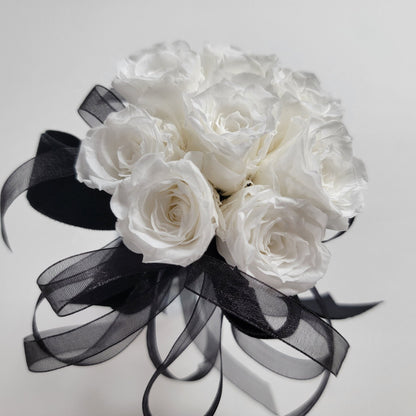 21 White Preserved Roses: Natural Dried Flowers for Wedding Bouquet
