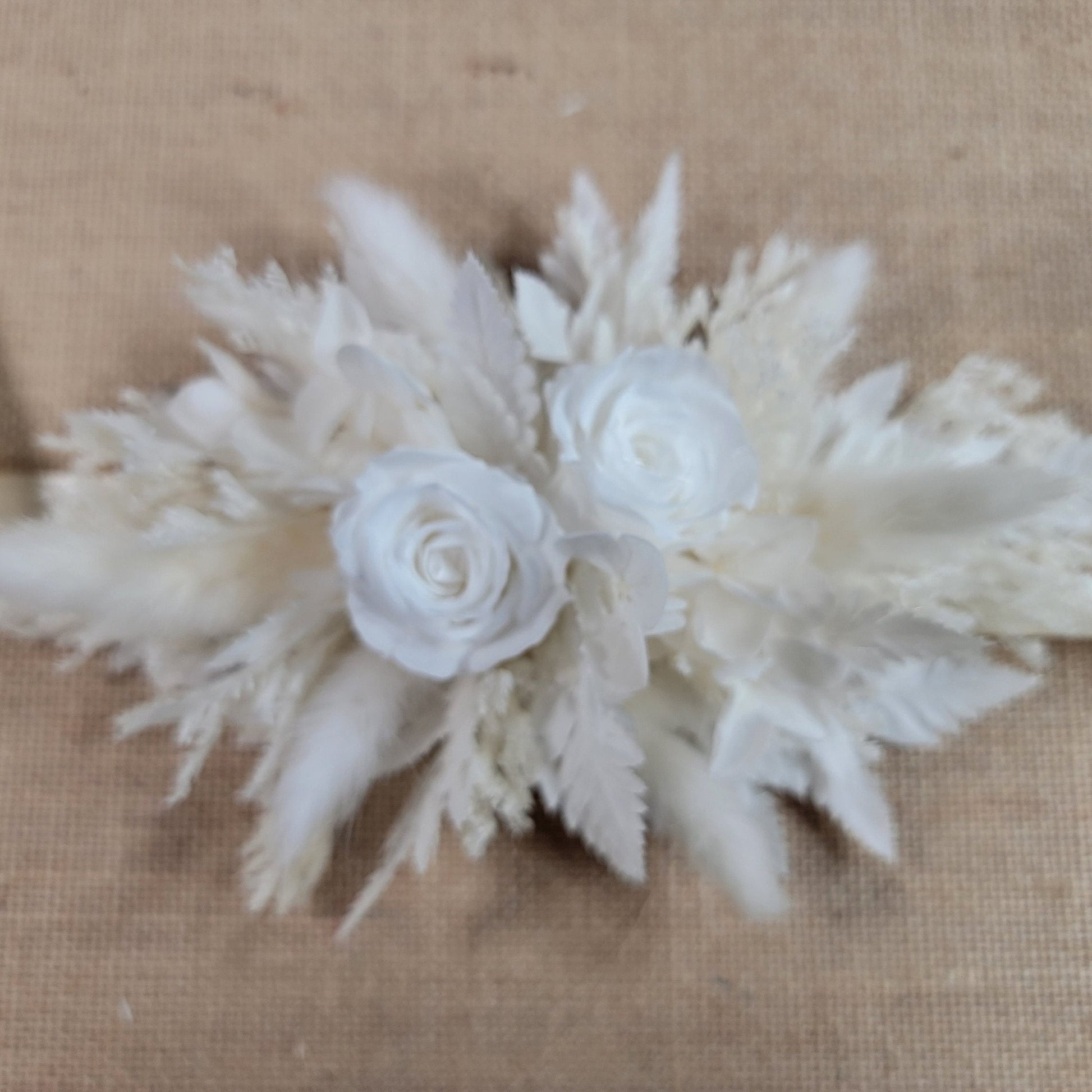 21 White Preserved Roses: Natural Dried Flowers for Wedding Bouquet