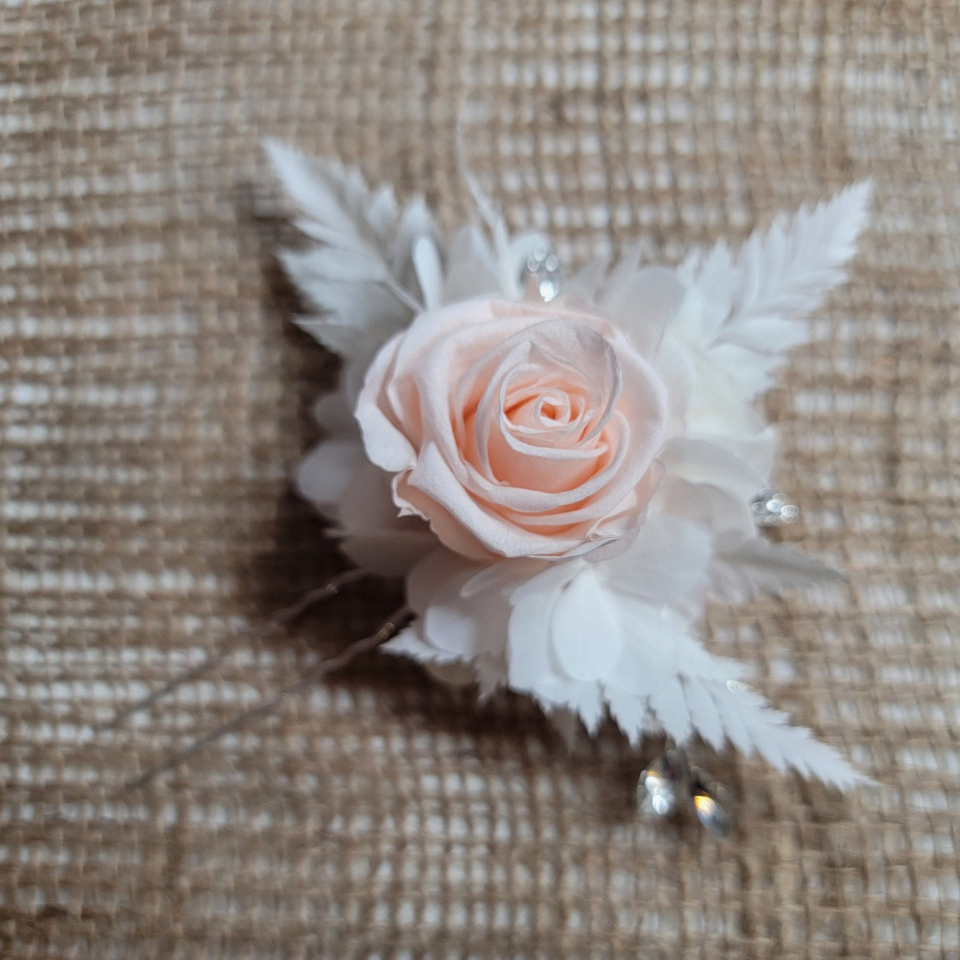 Preserved Rose Hair Pins: Dried Floral Wedding Hair Accessories