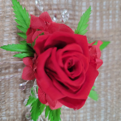 Preserved Rose Hair Pins: Dried Floral Wedding Hair Accessories