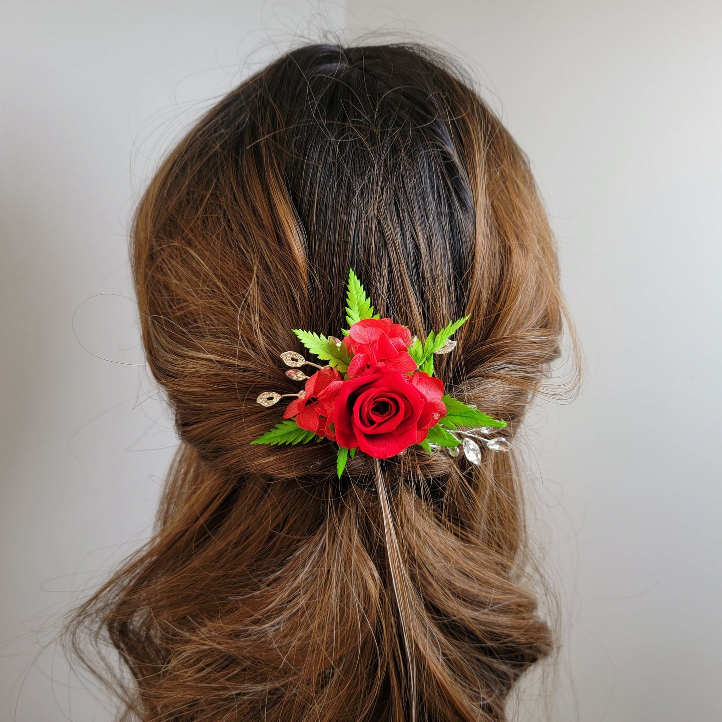 Preserved Rose Hair Pins: Dried Floral Wedding Hair Accessories