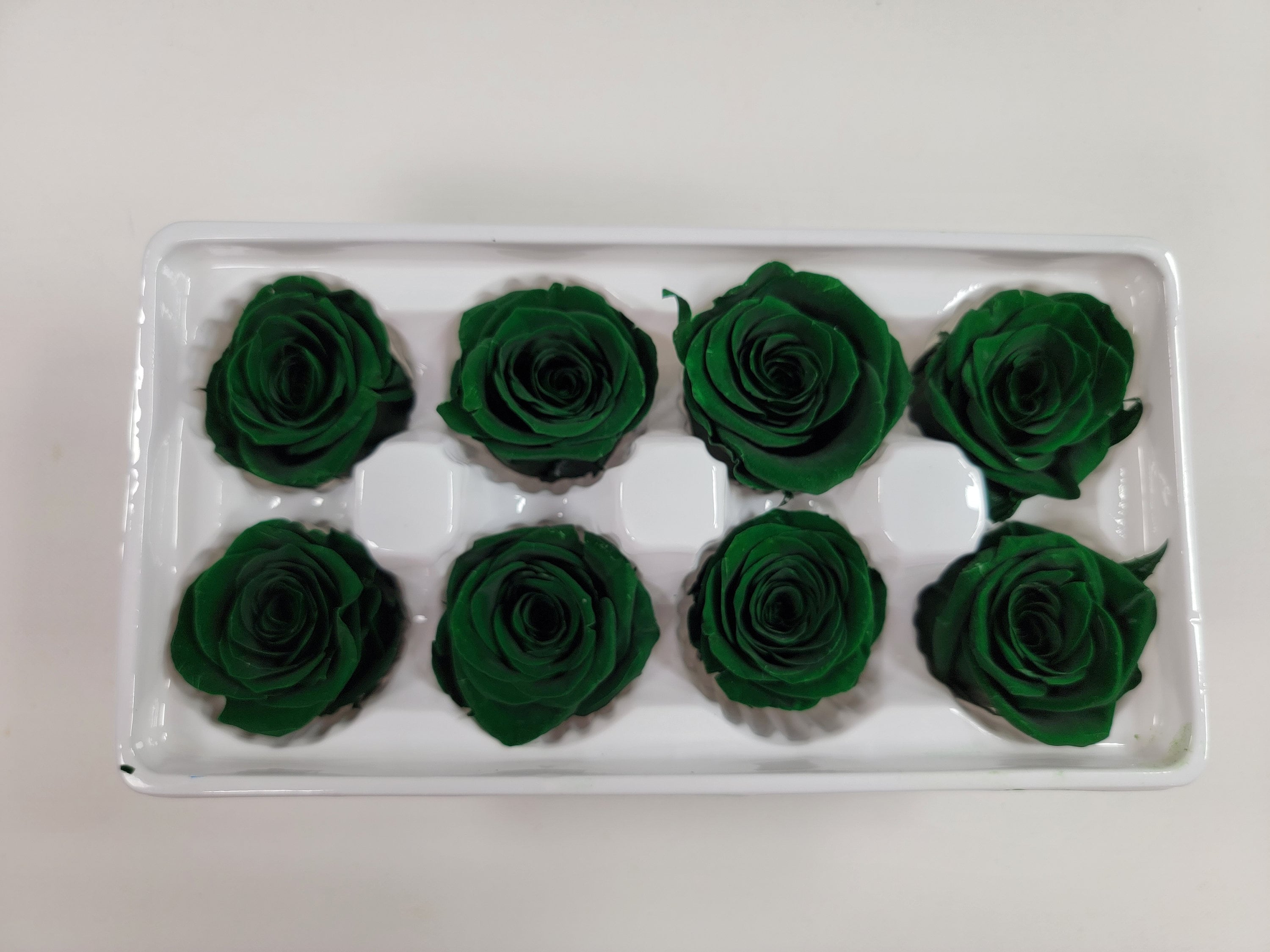 8 Dark Green Preserved Roses: DIY Floral Arrangements