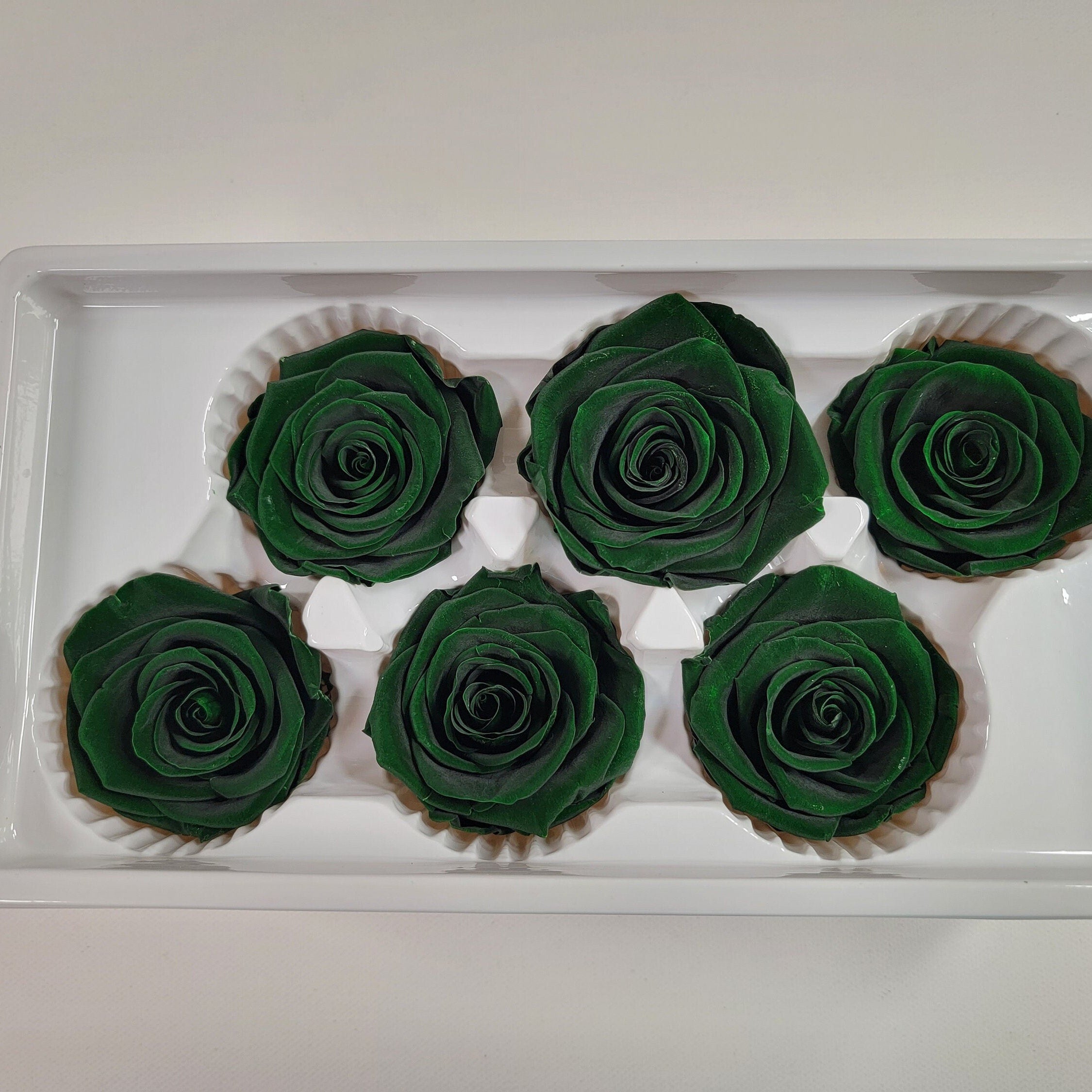 6 Dark Green Preserved Roses: DIY Floral Arrangements
