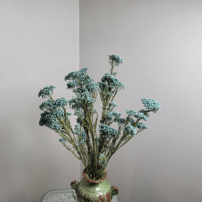 Light Blue Preserved Rice Flower, Wedding Bouquet Filler (19-20" Tall)