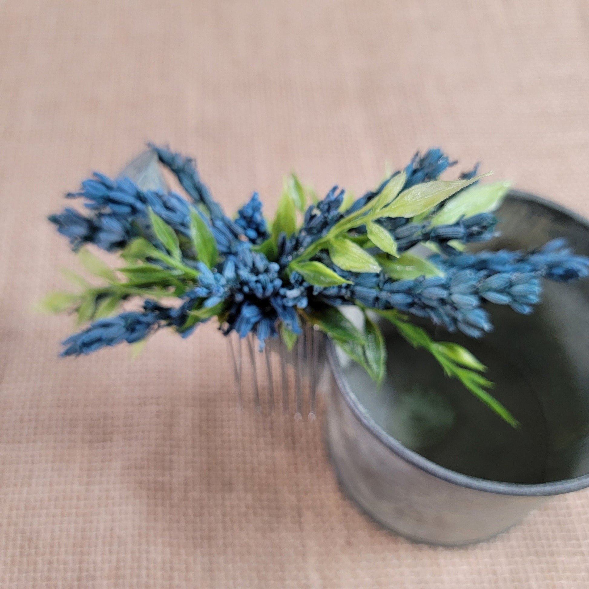 Preserved Lavender And Hair Comb For Weddings, Bridal Hair Clip, Boho Bridal Hair Pins, Dried Flower Comb, Greenery For Bridal Hair