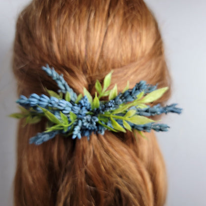 Preserved Lavender And Hair Comb For Weddings, Bridal Hair Clip, Boho Bridal Hair Pins, Dried Flower Comb, Greenery For Bridal Hair