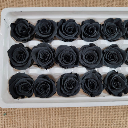 Black Preserved Roses - 21 Pack - Wedding, Prom, Christmas