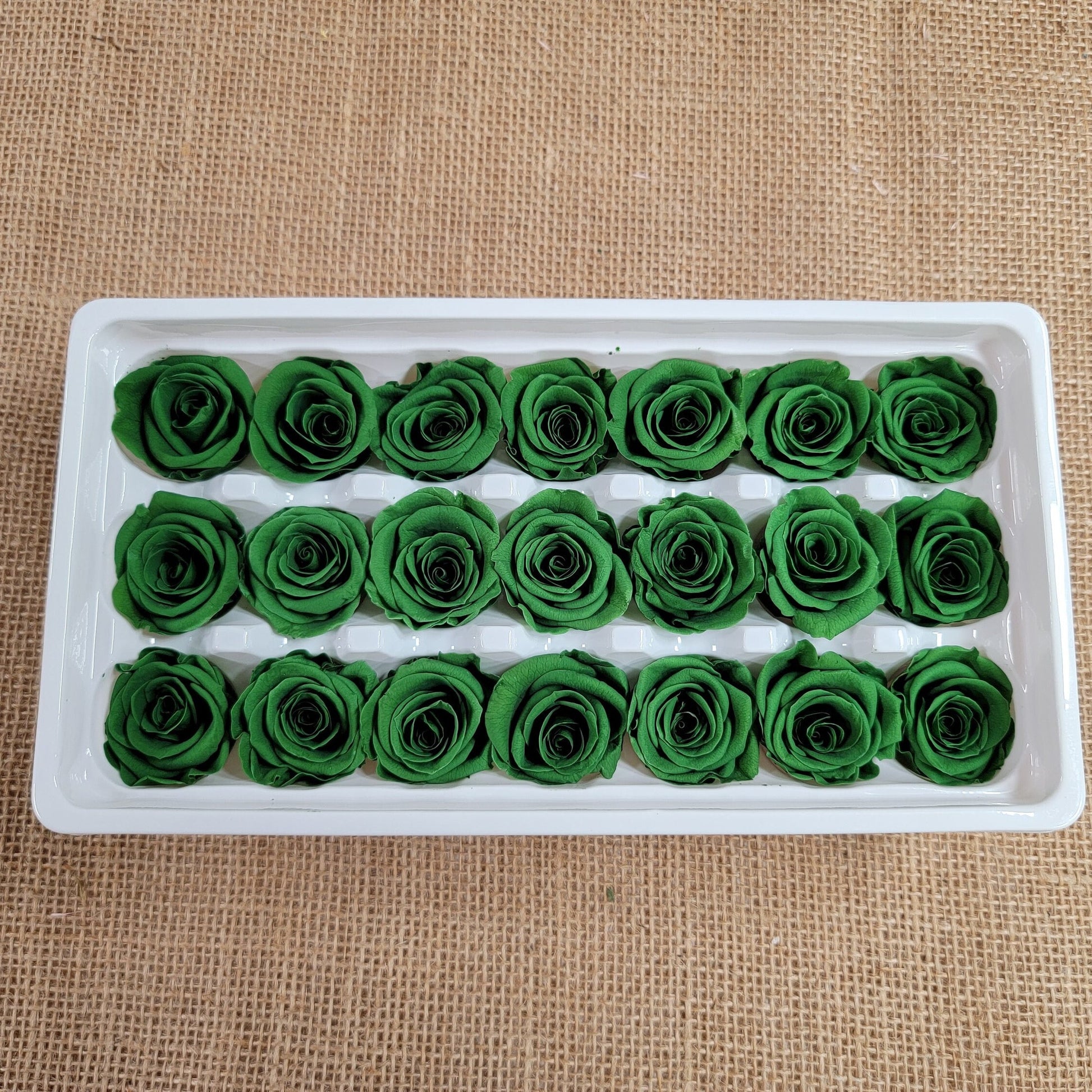 Dark Green Preserved Roses: Wedding & Prom Bouquet (21 Pack)
