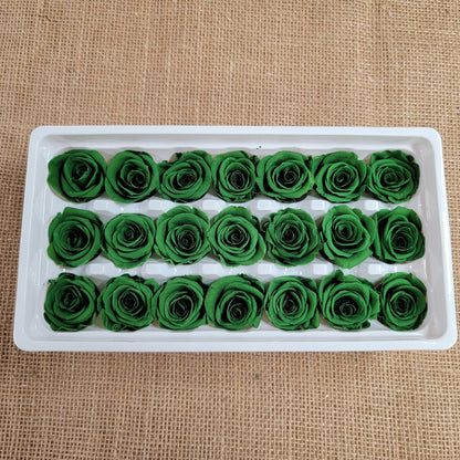 Dark Green Preserved Roses: Wedding & Prom Bouquet (21 Pack)