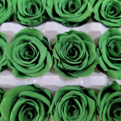 Dark Green Preserved Roses: Wedding & Prom Bouquet (21 Pack)
