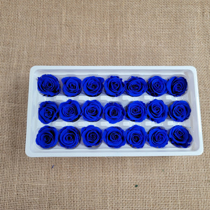 Blue Preserved Roses: Wedding Bouquet, Prom Decor - 21 Pack