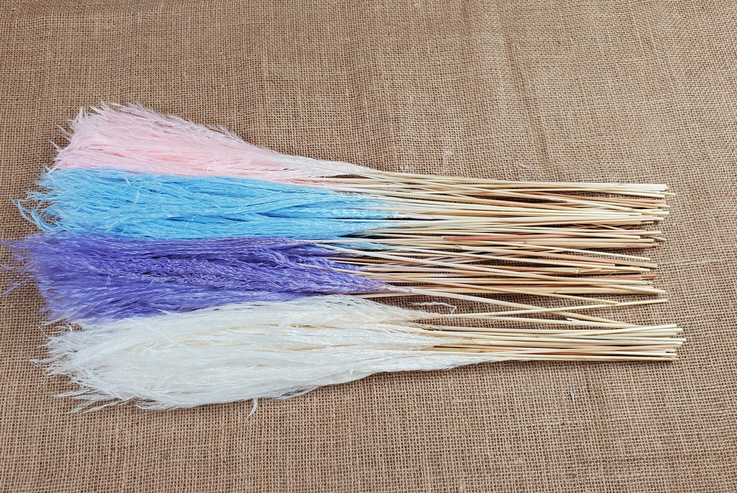 20" Pastel Pampas Grass Stems: Pink, Blue, Purple, White - Wedding Floral Decor