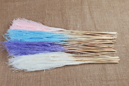 20" Pastel Pampas Grass Stems: Pink, Blue, Purple, White - Wedding Floral Decor
