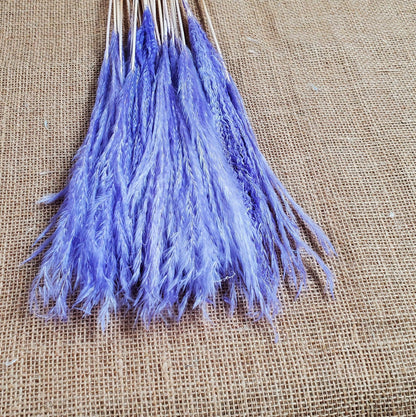 20" Pastel Pampas Grass Stems: Pink, Blue, Purple, White - Wedding Floral Decor