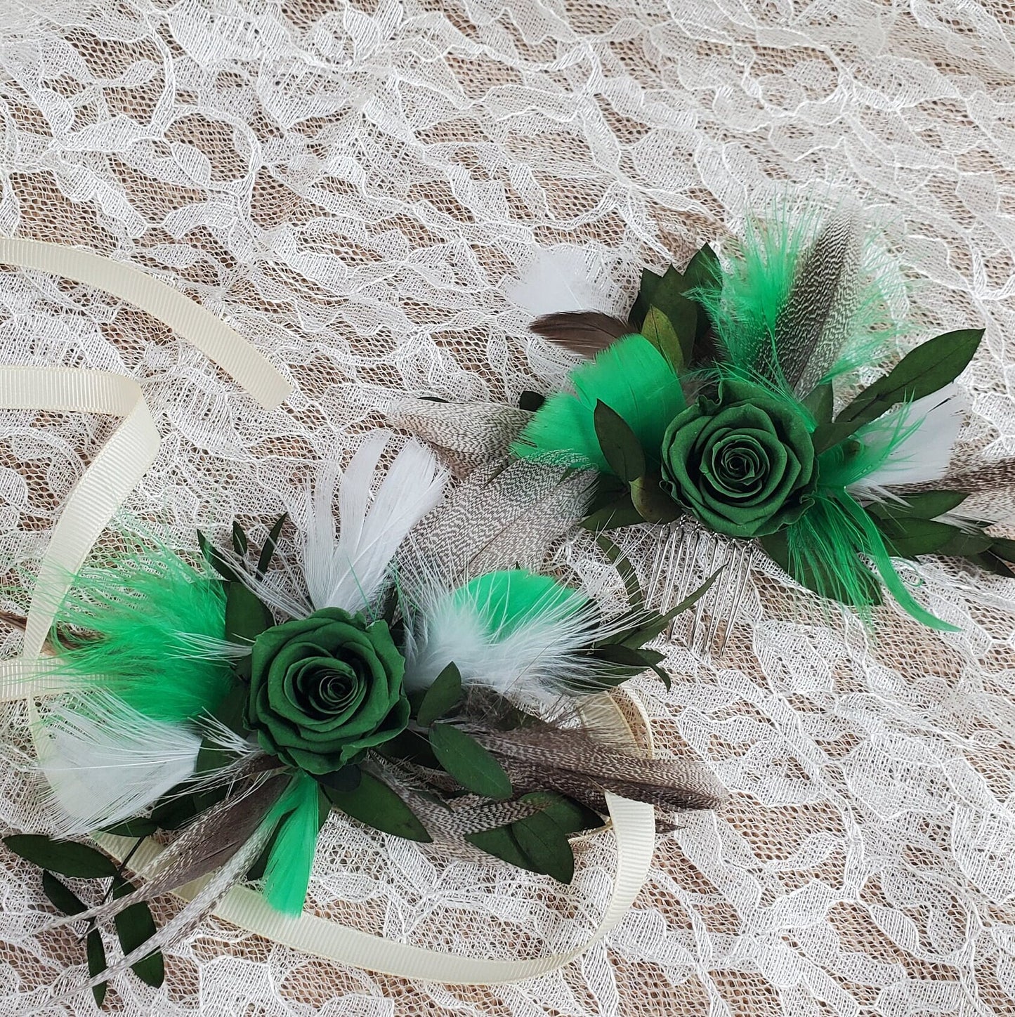 Dark Green Preserved Roses: Wedding & Prom Bouquet (21 Pack)