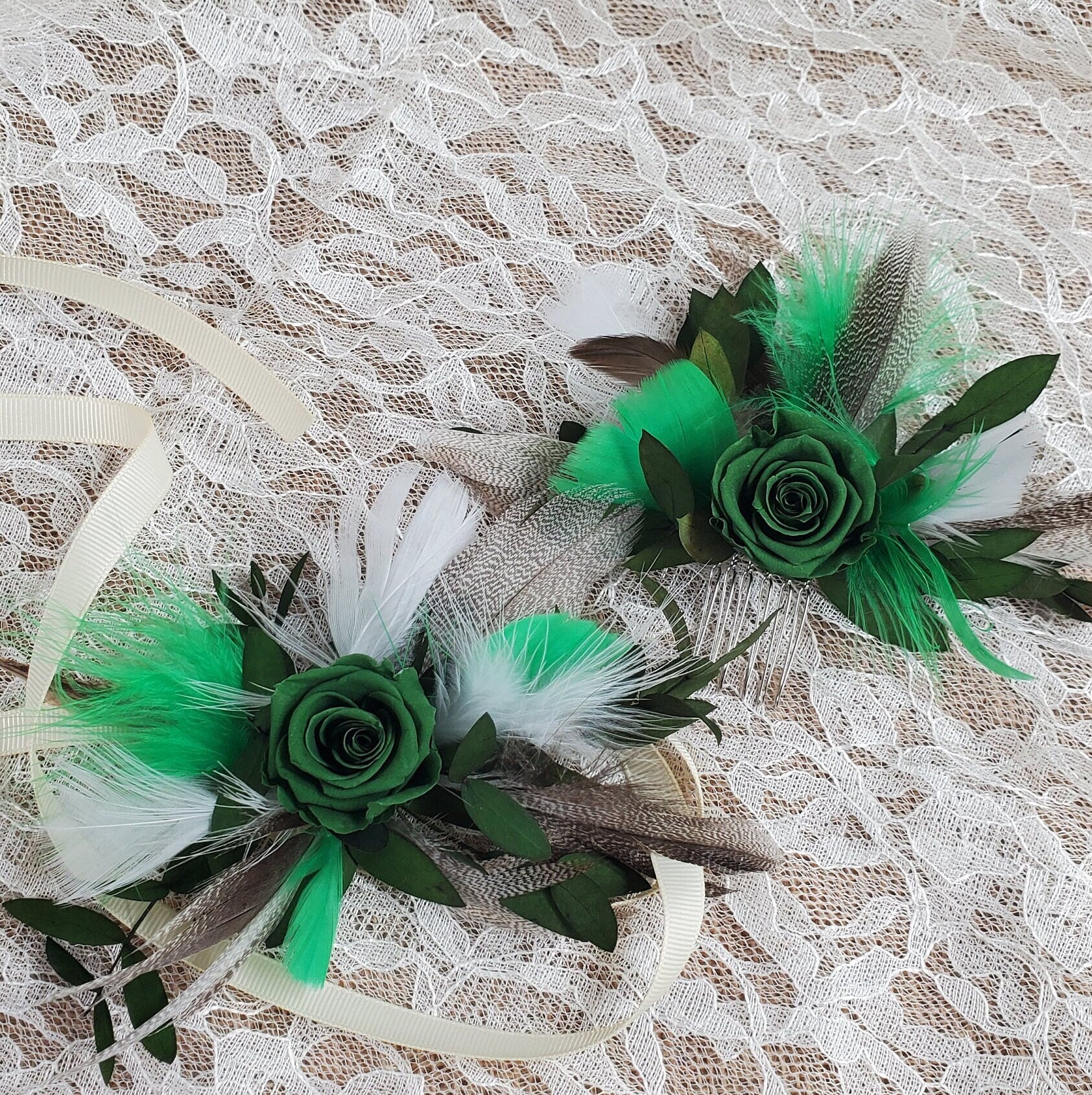 Dark Green Preserved Roses: Wedding & Prom Bouquet (21 Pack)