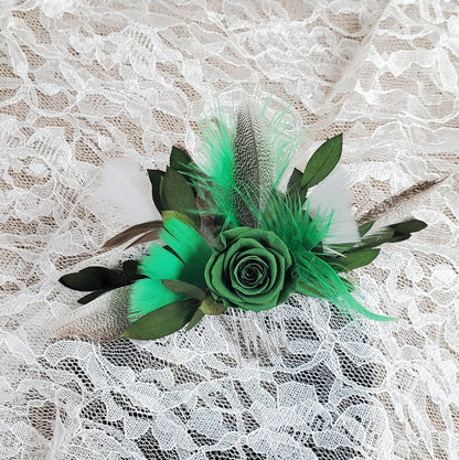 Dark Green Preserved Roses: Wedding & Prom Bouquet (21 Pack)