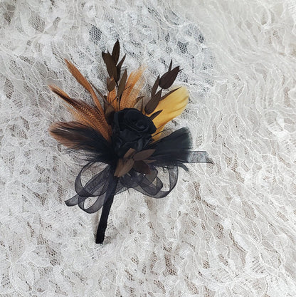 Black Preserved Rose Boutonniere: Wedding Prom Corsage