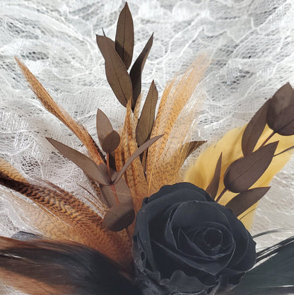 Black Preserved Rose Boutonniere: Wedding Prom Corsage