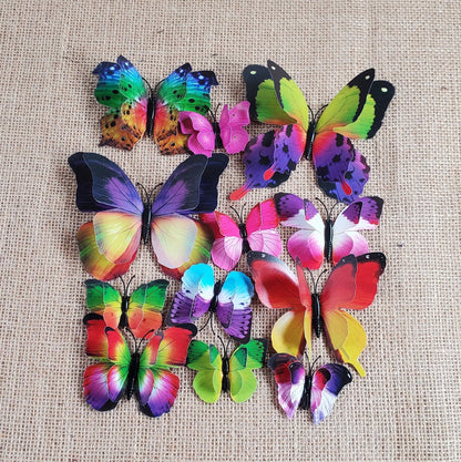3D Butterfly Wall Decals: DIY PVC Art, Wedding Decor (12pcs/set)