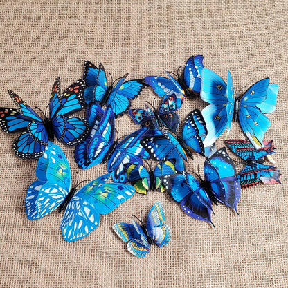 3D Butterfly Wall Decals: DIY PVC Art, Wedding Decor (12pcs/set)