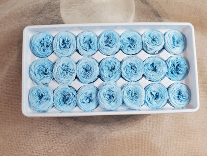 21 Sky Blue Preserved Roses: Dried Floral Wedding Decor