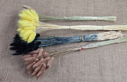 Black Dried Bunny Tail Grass Stems (50-55 stems) - Boho Wedding Decor