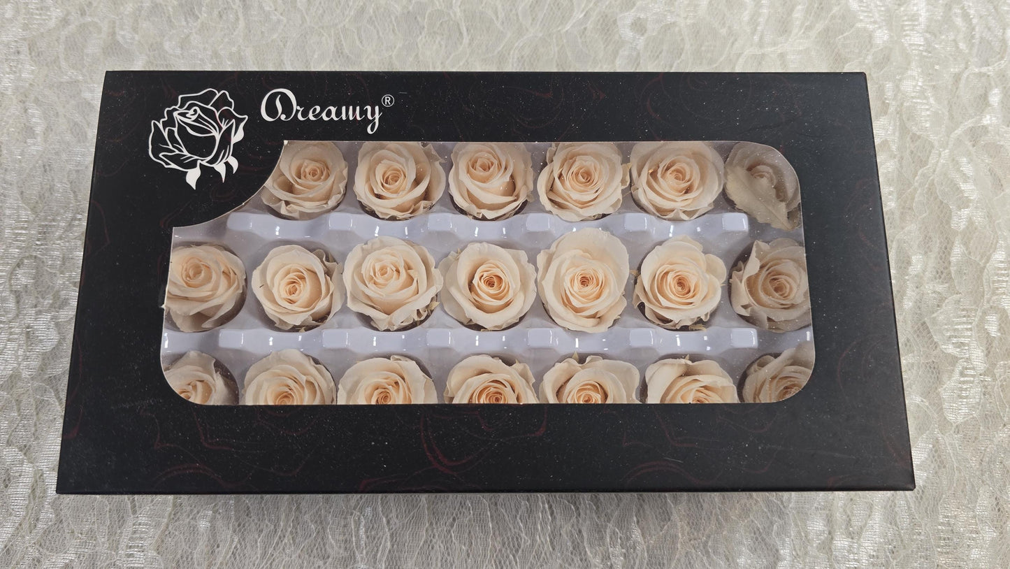 21 Champagne Preserved Roses: Wedding Bouquet Flowers