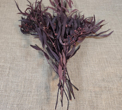 Red Preserved Eucalyptus & Willow Leaves: Rustic Home Decor
