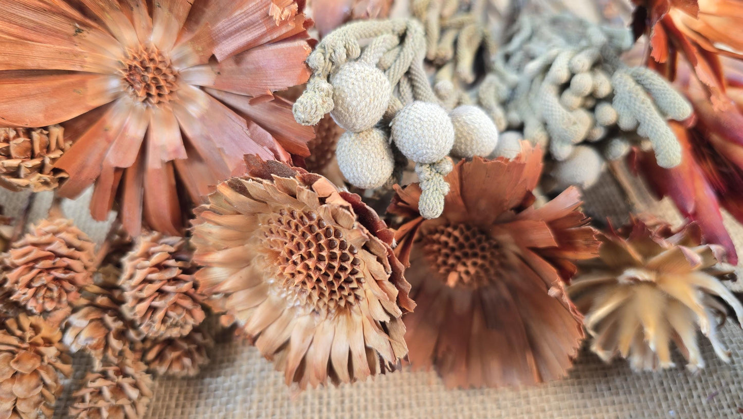 Exotic Dried Flower Bouquet, Natural Floral Arrangement