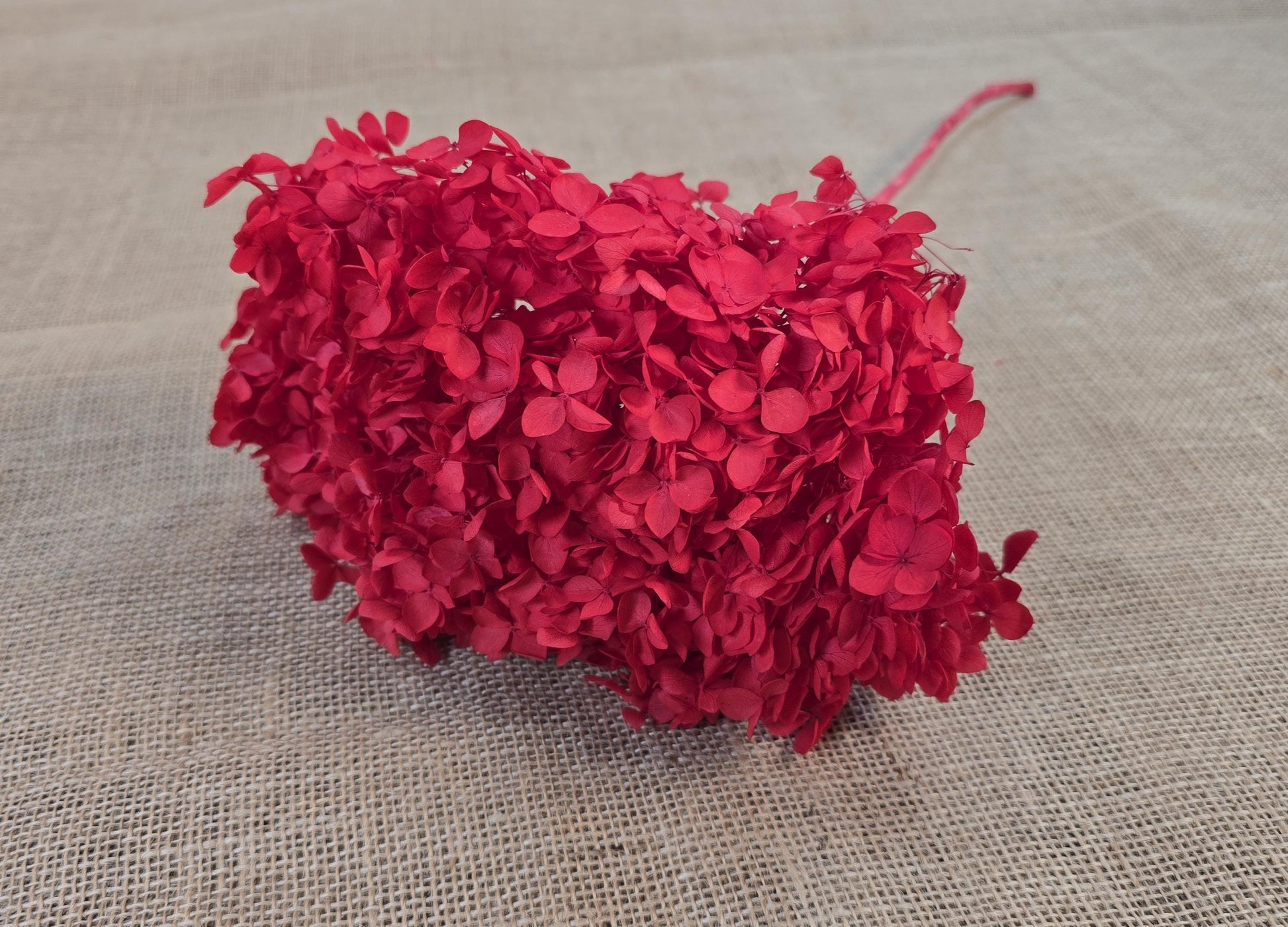 Bright red Preserved Hydrangea: Real Dried Wedding Flowers