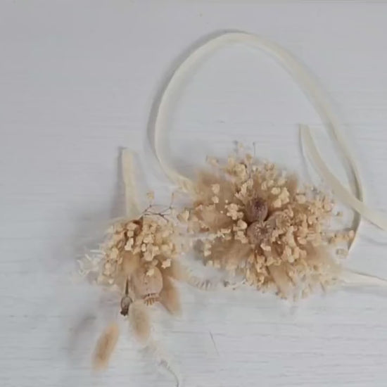 preserved Dried flower wrist corsage. boutonnier for wedding/ prom