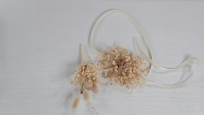 preserved Dried flower wrist corsage. boutonnier for wedding/ prom
