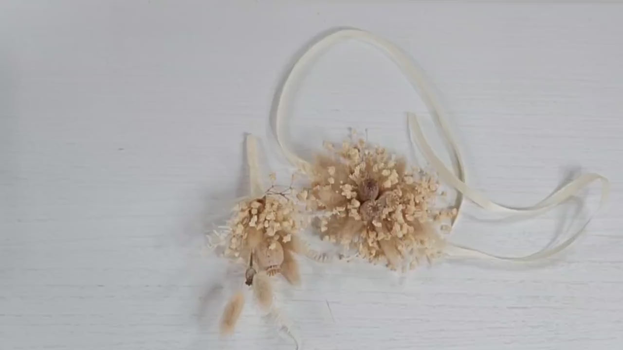 preserved Dried flower wrist corsage. boutonnier for wedding/ prom
