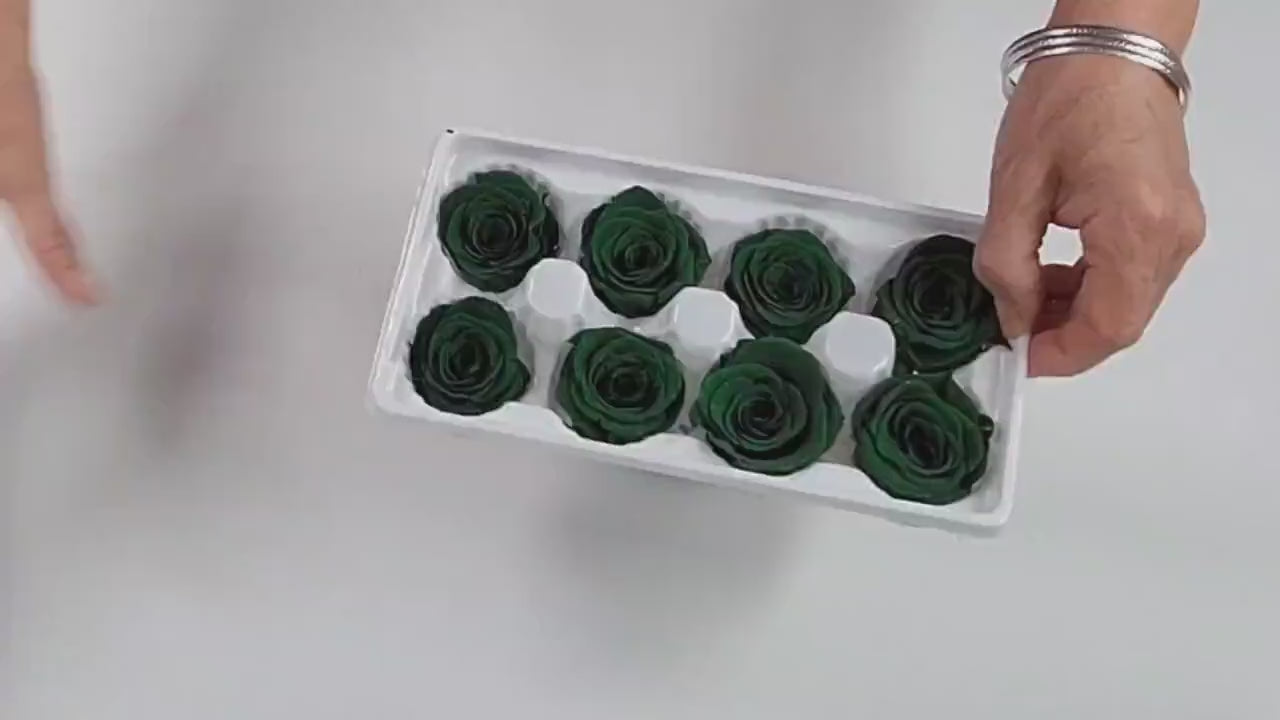 8 Dark Green Preserved Roses: DIY Floral Arrangements
