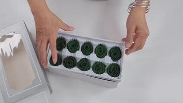 12 Dark Green Preserved Roses: DIY Floral Arrangements