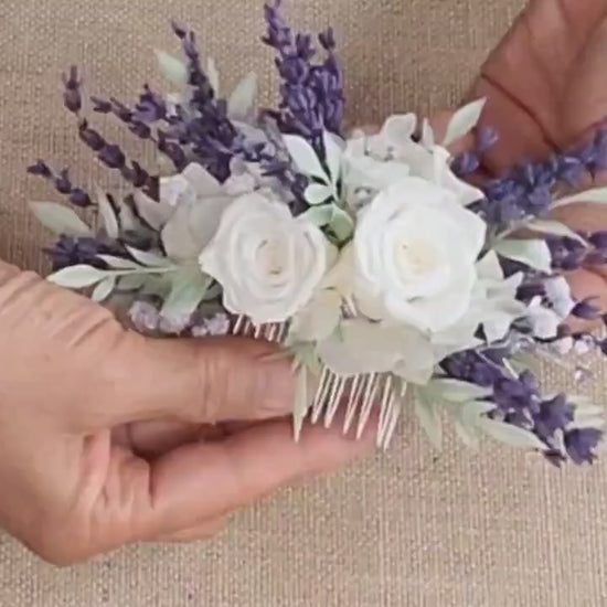 Dried flower hair comb for wedding/ prom