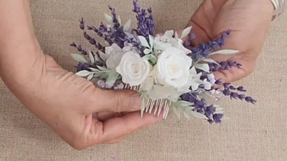 Dried flower hair comb for wedding/ prom