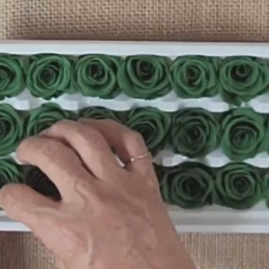 Dark Green Preserved Roses: Wedding & Prom Bouquet (21 Pack)